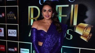 Huma Qureshi in a deep purple outfit. Huma Qureshi in a deep purple outfit. 
