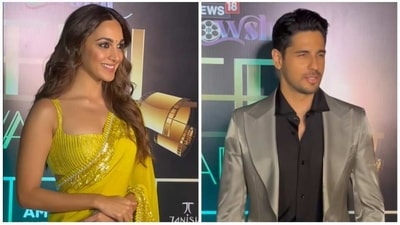 Kiara Advani and Sidharth Malhotra at awards night. Kiara Advani and Sidharth Malhotra at awards night.