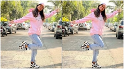 Balance the proportions: When wearing oversized clothes, it's important to balance the proportions by pairing them with fitted or structured pieces. For example, you can wear an oversized sweater with skinny jeans or an oversized shirt with tailored pants. (Instagram/@realhinakhan) Balance the proportions: When wearing oversized clothes, it's important to balance the proportions by pairing them with fitted or structured pieces. For example, you can wear an oversized sweater with skinny jeans or an oversized shirt with tailored pants. (Instagram/@realhinakhan)