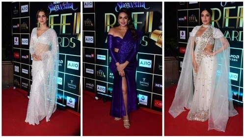 Kriti Sanon, Huma Qureshi and Bhumi Pednekar at the event. Kriti Sanon, Huma Qureshi and Bhumi Pednekar at the event.