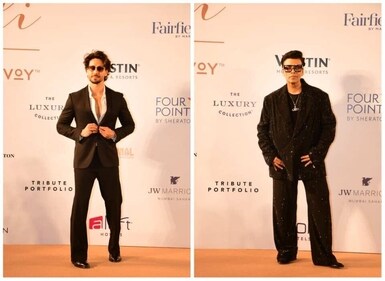 Tiger Shroff and Karan Johar at the event. Tiger Shroff and Karan Johar at the event.