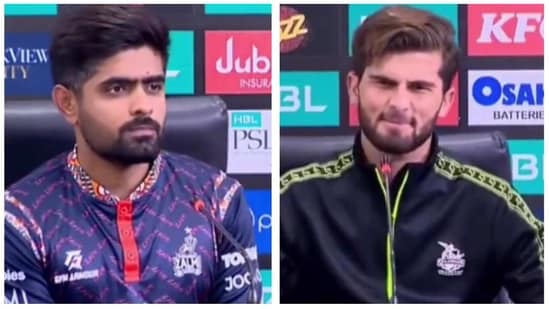 The reporter quizzed Babar Azam about his PSL rivalry with pace ace Shaheen Afridi (Twitter/PSL screengrab )