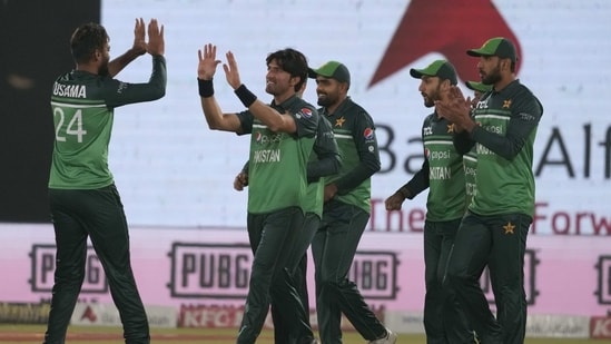 Pakistan players in action (AP)