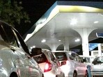 Petrol retails at  <span class='webrupee'>₹</span>106.31 per litre in the financial capital of Mumbai, while diesel stands at  <span class='webrupee'>₹</span>94.27 per litre. (File/HT)