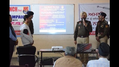 According to the Pathankot Police, the campaign ‘You Share We Care’ will be taken to various schools and colleges in the district. (HT Photo)