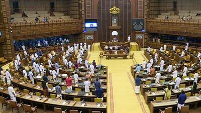 After acrimonious scenes when Kerala opposition and ruling party members rushed to the well of the House, Speaker A N Shamseer adjourned the assembly. (ANI) After acrimonious scenes when Kerala opposition and ruling party members rushed to the well of the House, Speaker A N Shamseer adjourned the assembly. (ANI)
