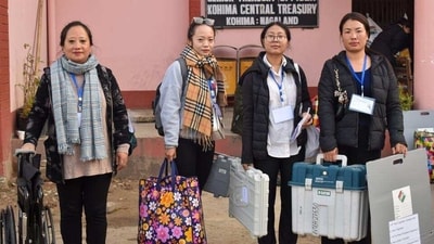 According to the data from Election Commission, Meghalaya recorded 76.66 per cent polling while it was 84.66 per cent in Nagaland. (PTI) According to the data from Election Commission, Meghalaya recorded 76.66 per cent polling while it was 84.66 per cent in Nagaland. (PTI)