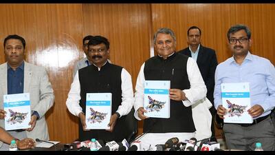 Bihar finance minister Vijay Kumar Choudhary releases Economic Survey report on Monday. (Santosh Kumar/HT Photo) Bihar finance minister Vijay Kumar Choudhary releases Economic Survey report on Monday. (Santosh Kumar/HT Photo)