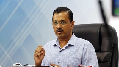 Delhi chief minister Arvind Kejriwal at a press conference. (HT Photo) (HT_PRINT)