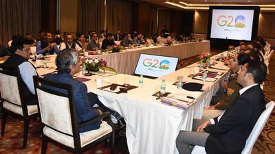 Gurugram, India-February 27, 2023: Haryana Chief Secretary Sanjeev Kaushal reviewing the preparations for the Anti-Corruption Working Group meeting of the G-20 Summit along with Director General of Police PK Aggarwal, GMDA CEO Sudhir Rajpal and Additional Principal Secretary to Chief Minister Dr. Amit Kumar Aggarwal in Leela hotel at Ambience mall, in Gurugram, India, on Monday, 27 February 2023. (Photo/HT) Gurugram, India-February 27, 2023: Haryana Chief Secretary Sanjeev Kaushal reviewing the preparations for the Anti-Corruption Working Group meeting of the G-20 Summit along with Director General of Police PK Aggarwal, GMDA CEO Sudhir Rajpal and Additional Principal Secretary to Chief Minister Dr. Amit Kumar Aggarwal in Leela hotel at Ambience mall, in Gurugram, India, on Monday, 27 February 2023. (Photo/HT)