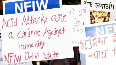 National Federation of Indian Women (NFIW) and other organisation members holding placards stage a protest over the crime against women (ANI File Photo/Representative image) National Federation of Indian Women (NFIW) and other organisation members holding placards stage a protest over the crime against women (ANI File Photo/Representative image)