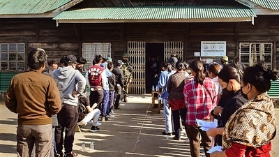 According to the data given by the Election Commission of India, Chumoukedima was at 17.59 per cent, Dimapur was at 14.45 per cent, Kiphire was at 24.74 per cent, Kohima was at 20.12 per cent, Longleng was at 11.93 per cent, Mokokchung was at 17.18 per cent. (PTI) According to the data given by the Election Commission of India, Chumoukedima was at 17.59 per cent, Dimapur was at 14.45 per cent, Kiphire was at 24.74 per cent, Kohima was at 20.12 per cent, Longleng was at 11.93 per cent, Mokokchung was at 17.18 per cent. (PTI)