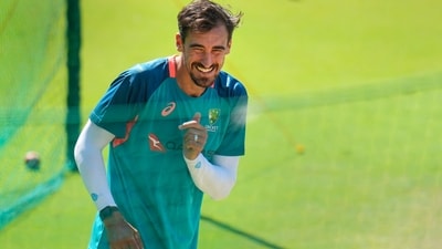 Australian cricketer Mitchell Starc during a practice session ahead of the 3rd test cricket match between India and Australia (PTI) Australian cricketer Mitchell Starc during a practice session ahead of the 3rd test cricket match between India and Australia (PTI)