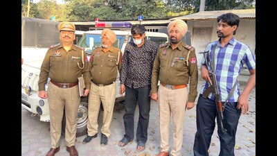 The accused. who made extortion calls to BJP women leaders, in the custody of Khanna police on Monday. The accused. who made extortion calls to BJP women leaders, in the custody of Khanna police on Monday.