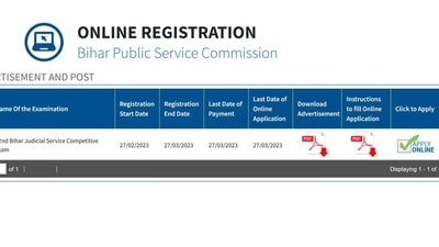 BPSC 32nd Judicial Services Exam registration begins at onlinebpsc.bihar.gov.in BPSC 32nd Judicial Services Exam registration begins at onlinebpsc.bihar.gov.in