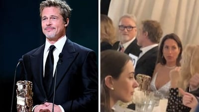 Brad Pitt and rumoured girlfriend Ines de Ramon were seen at the César Awards. Brad Pitt and rumoured girlfriend Ines de Ramon were seen at the César Awards.
