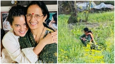 Kangana Ranaut has shared how her mom is a former teacher and works in the field for 7-8 hours. Kangana Ranaut has shared how her mom is a former teacher and works in the field for 7-8 hours.
