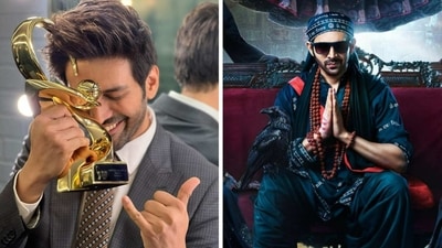 Kartik Aaryan poses his Zee Cine Award for Best Actor. Kartik Aaryan poses his Zee Cine Award for Best Actor.