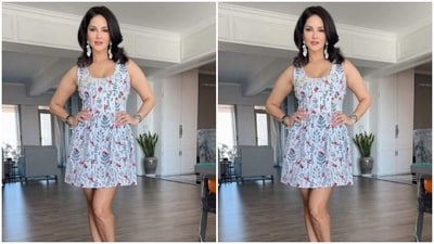 Sunny looked pretty in nude eyeshadow, black eyeliner, black kohl, mascara-laden eyelashes, drawn eyebrows, contoured cheeks and a shade of pastel pink lipstick. (Instagram/@sunnyleone) Sunny looked pretty in nude eyeshadow, black eyeliner, black kohl, mascara-laden eyelashes, drawn eyebrows, contoured cheeks and a shade of pastel pink lipstick. (Instagram/@sunnyleone)