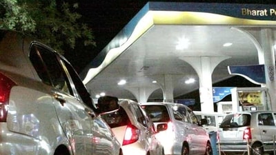 Petrol retails at  ₹106.31 per litre in the financial capital of Mumbai, while diesel stands at  ₹94.27 per litre. (File/HT)