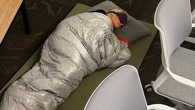 Esther Crawford went viral in 2022 for a picture of her sleeping on the floor at the company's office to meet deadlines. (Twitter) Esther Crawford went viral in 2022 for a picture of her sleeping on the floor at the company's office to meet deadlines. (Twitter)