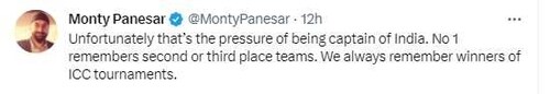 Monty Panesar's tweet on Virat Kohli Monty Panesar's tweet on Virat Kohli