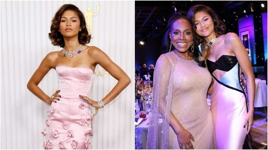 Zendaya attends the SAG Awards 2023 in two show-stopping gowns. (AFP, Reuters)