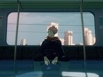 A still of Jujutsu Kaisen's protagonist Yuji Itadori from the anime's opening sequence.