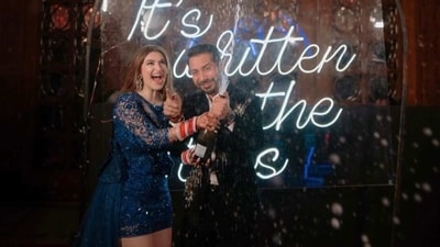 Abhishek Pathak and Shivaleeka Oberoi also threw a fun wedding reception. It was attended by Kartik Aaryan, Sunny Singh, Nushrratt Bharuccha and others. Abhishek Pathak and Shivaleeka Oberoi also threw a fun wedding reception. It was attended by Kartik Aaryan, Sunny Singh, Nushrratt Bharuccha and others. 