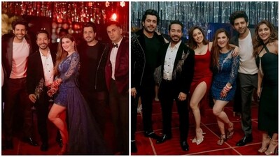 Pyaar Ka Punchnama 2 cast had a reunion at Abhishek Pathak's wedding reception. Pyaar Ka Punchnama 2 cast had a reunion at Abhishek Pathak's wedding reception.
