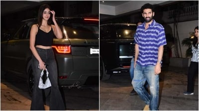 Ananya Panday and Aditya Roy Kapur nail date-night fashion at an event. (HT Photo/Varinder Chawla) Ananya Panday and Aditya Roy Kapur nail date-night fashion at an event. (HT Photo/Varinder Chawla)