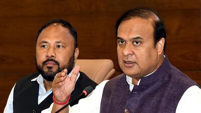 Assam chief minister Himanta Biswa Sarma addresses a press conference at Janata Bhawan in Guwahati on Tuesday. (ANI) Assam chief minister Himanta Biswa Sarma addresses a press conference at Janata Bhawan in Guwahati on Tuesday. (ANI)
