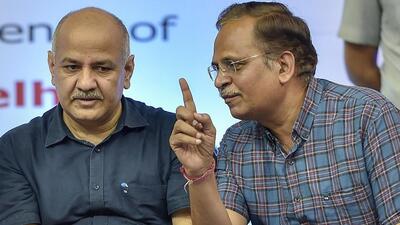 Delhi ministers, Manish Sisodia with Satyendar Jain, who resigned from the Delhi Cabinet on Tuesday (PTI File Photo) Delhi ministers, Manish Sisodia with Satyendar Jain, who resigned from the Delhi Cabinet on Tuesday (PTI File Photo)