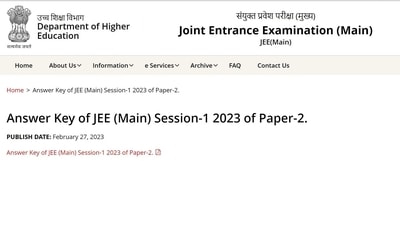 JEE Mains 2023 Session 1 paper 2 answer key out at jeemain.nta.nic.in