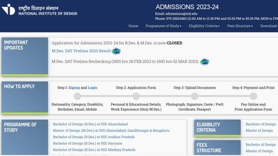 NID DAT 2023 prelims result out at admissions.nid.edu