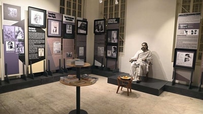The artworks, which include “Bharatmata” by Abanindranath Tagore, are on display at the gallery, converted from a prison cell. (PTI photo) The artworks, which include “Bharatmata” by Abanindranath Tagore, are on display at the gallery, converted from a prison cell. (PTI photo)