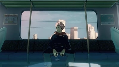 A still of Jujutsu Kaisen's protagonist Yuji Itadori from the anime's opening sequence. (MAPPA) A still of Jujutsu Kaisen's protagonist Yuji Itadori from the anime's opening sequence. (MAPPA)