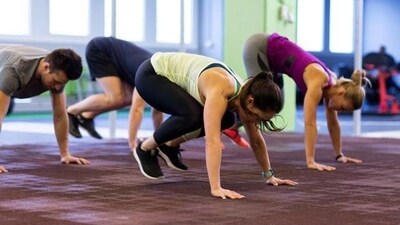 Burpees: Burpees are a full-body exercise that can get your heart rate up quickly. Begin in a standing position, then lower yourself into a squat position with your hands on the ground in front of you. Kick your feet back to a push-up position, then quickly return your feet to the squat position. Stand up and jump as high as you can, reaching your arms overhead. (Shutterstock) Burpees: Burpees are a full-body exercise that can get your heart rate up quickly. Begin in a standing position, then lower yourself into a squat position with your hands on the ground in front of you. Kick your feet back to a push-up position, then quickly return your feet to the squat position. Stand up and jump as high as you can, reaching your arms overhead. (Shutterstock)