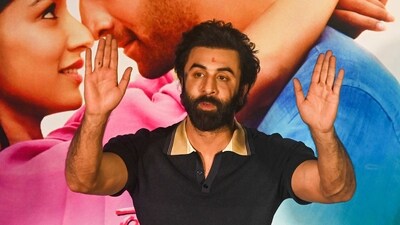 Ranbir Kapoor during the promotions of  Tu Jhoothi Main Makkaar. (PTI)