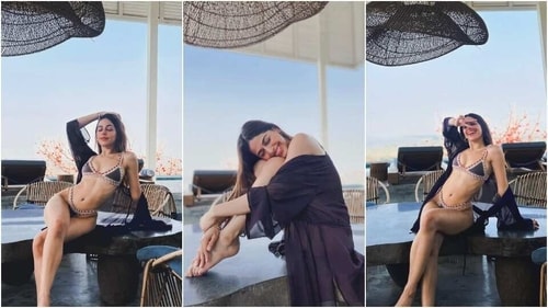 Alaya F drops sizzling pictures in a bikini. (Instagram) Alaya F drops sizzling pictures in a bikini. (Instagram)