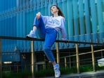 Sneakers make for a stylish footwear option.