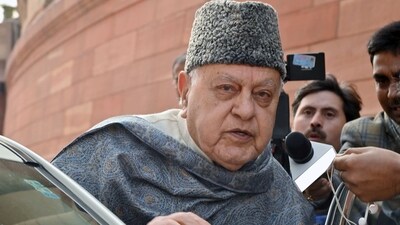 Jammu and Kashmir National Conference leader and Lok Sabha MP Farooq Abdullah at Parliament House in New Delhi on the first day of the Budget Session. (ANI Photo) Jammu and Kashmir National Conference leader and Lok Sabha MP Farooq Abdullah at Parliament House in New Delhi on the first day of the Budget Session. (ANI Photo)