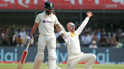 Indore, Mar 01 (ANI): Australia's Nathan Lyon appeals during the first day of the 3rd Test match against India, at Holkar Cricket Stadium, in Indore on Wednesday. (ANI Photo) (ANI)