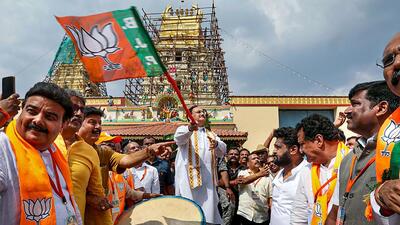 BJP’s national president JP Nadda on Wednesday flagged off the party’s Vijaya Sankalpa Yatra at MM Hills in Chamarajanagar (PTI)