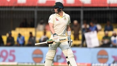 Steve Smith was looking good but fell to Jadeja towards the end of day's play. Cameron Green and Peter Handscomb were the in the middle as the visitors finished the day on 156/4, leading India by 47 runs. (AFP) Steve Smith was looking good but fell to Jadeja towards the end of day's play. Cameron Green and Peter Handscomb were the in the middle as the visitors finished the day on 156/4, leading India by 47 runs. (AFP)