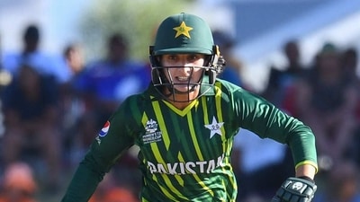 Pakistan's Bismah Maroof runs between the wickets during the Group B T20 women's World Cup cricket match between Pakistan and West Indies at Boland Park in Paarl on February 19, 2023. (Photo by Rodger Bosch / AFP) (AFP) Pakistan's Bismah Maroof runs between the wickets during the Group B T20 women's World Cup cricket match between Pakistan and West Indies at Boland Park in Paarl on February 19, 2023. (Photo by Rodger Bosch / AFP) (AFP)
