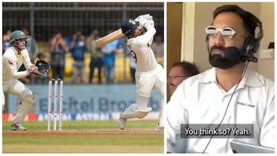 Dinesh Karthik predicted Umesh Yadav's next shot on-air during the 3rd Test match between India and Australia (PTI-Twitter @Dinesh Karthik) Dinesh Karthik predicted Umesh Yadav's next shot on-air during the 3rd Test match between India and Australia (PTI-Twitter @Dinesh Karthik)