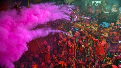 People play with colours during traditional 'Lathmar Holi', in Barsana. Here's how the festival of colours or Holi is celebrated in different states of India. (PTI Photo/Kamal Kishore) People play with colours during traditional 'Lathmar Holi', in Barsana. Here's how the festival of colours or Holi is celebrated in different states of India. (PTI Photo/Kamal Kishore)