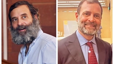 Rahul Gandhi arrived in the UK in a new look with his hair and beard trimmed.