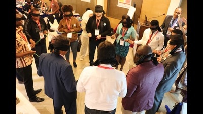 Senior medical officials of 20 countries are learning public health management and leadership through ‘gamification’, a technique of learning through playing games, at the Post Graduate Institute of Medical Education and Research (PGIMER), Chandigarh, to enhance learning and improve productivity. (HT Photo) Senior medical officials of 20 countries are learning public health management and leadership through ‘gamification’, a technique of learning through playing games, at the Post Graduate Institute of Medical Education and Research (PGIMER), Chandigarh, to enhance learning and improve productivity. (HT Photo)